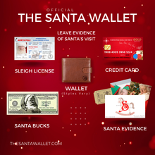 Load image into Gallery viewer, contents of the official santa wallet
