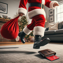 Load image into Gallery viewer, Santa drops his wallet while in a rush to leave for his next delivery