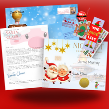 Load image into Gallery viewer, Letter from Santa claus with Nice List Certificate, bookmark , craft and stickers from SantaLetterMagic.com