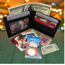 Load image into Gallery viewer, open view of santas lost wallet and contents