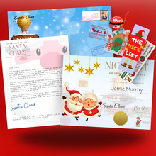 Load image into Gallery viewer, Letter from Santa claus with Nice List Certificate, bookmark , craft and stickers from SantaLetterMagic.com
