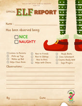 Load image into Gallery viewer, Elf Reports - Official Santa Scout Elf Report - Parchment - santalettermagic
